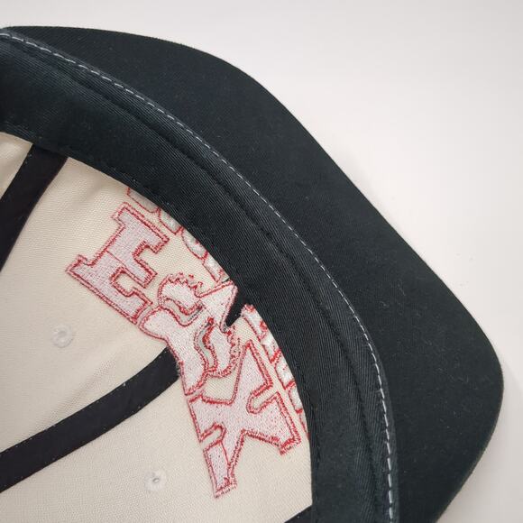 Fox Race Team Snapback Cap White One Size Adjustable Embroidered Vented Holes - Picture 8 of 9